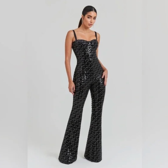 NWT Nadine Merabi Hailey Black Jumpsuit - Picture 4 of 11